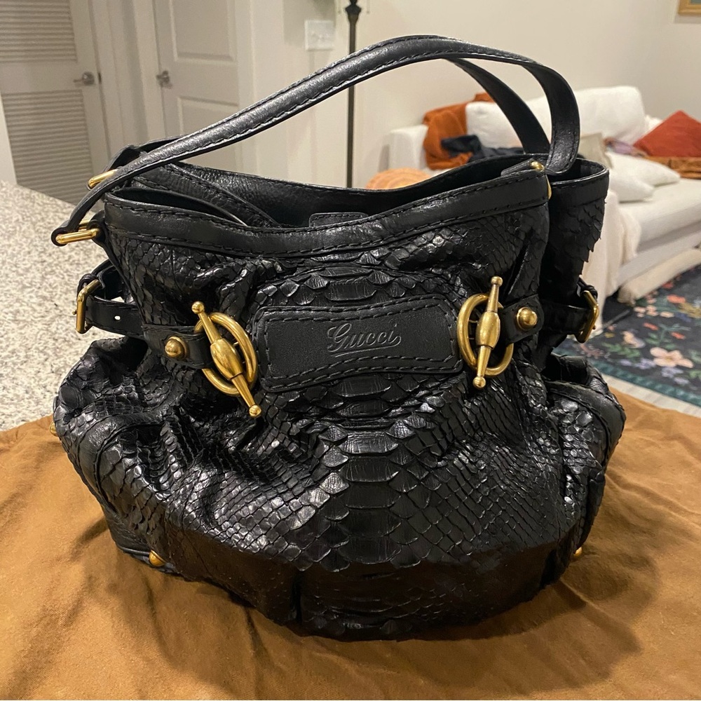 Gucci hobo Python bag black